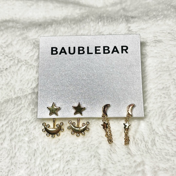 Baublebar Cosmic Couple Earring Set 14K Gold New - Picture 2 of 5